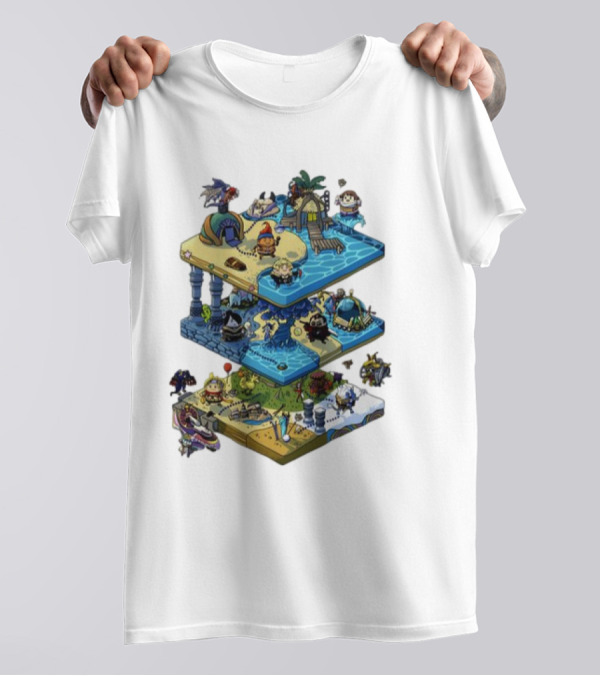 Final Fantasy OC Commission Adventure Island Levels Scene T-Shirt