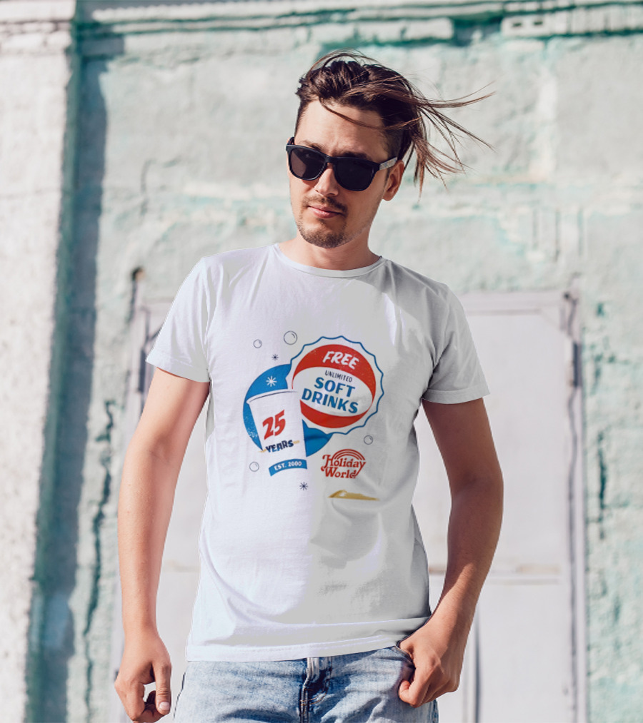 Holiday World 25th Anniversary Free Unlimited Soft Drinks T-Shirt