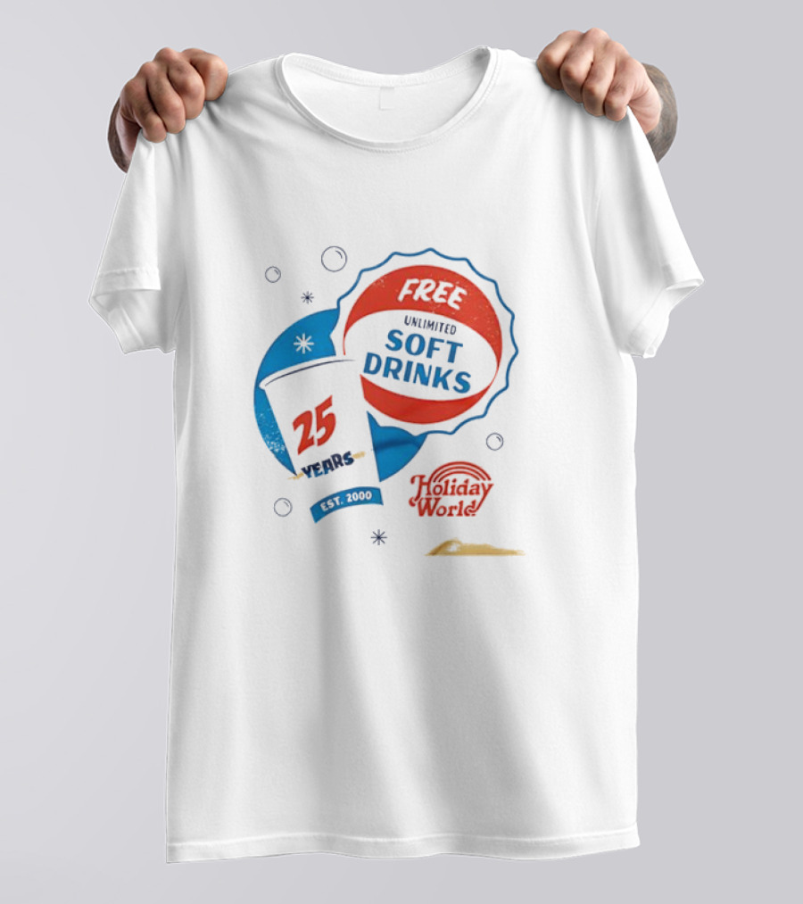 Holiday World 25th Anniversary Free Unlimited Soft Drinks T-Shirt