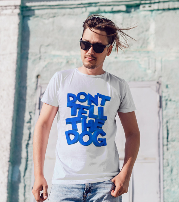 James Marriott Don't Tell The Dog Blue Text White Album T-Shirt