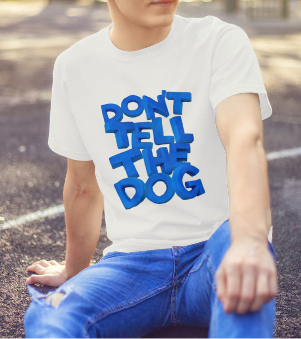 James Marriott Don't Tell The Dog Blue Text White Album T-Shirt