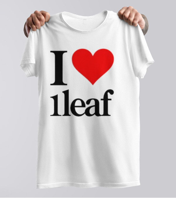 I Heart 1Leaf Bold Red Love Statement T-Shirt