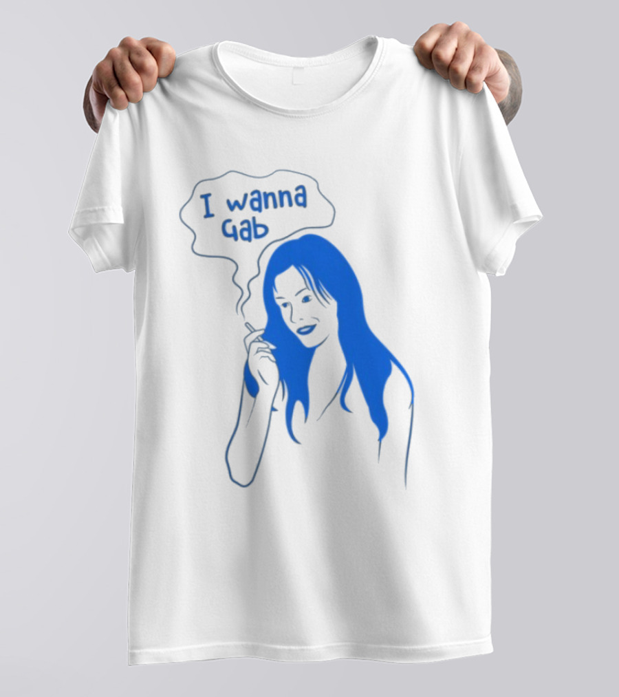 I Wanna Gab Cigarettes Blue Smoking Graphic T-Shirt