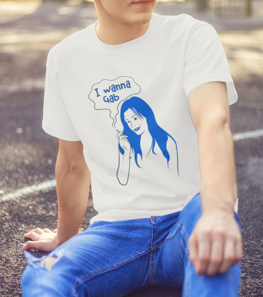 I Wanna Gab Cigarettes Blue Smoking Graphic T-Shirt