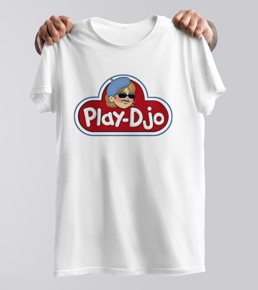 Play-Djo Joe Keery Character Illustration With Blue Beret T-Shirt