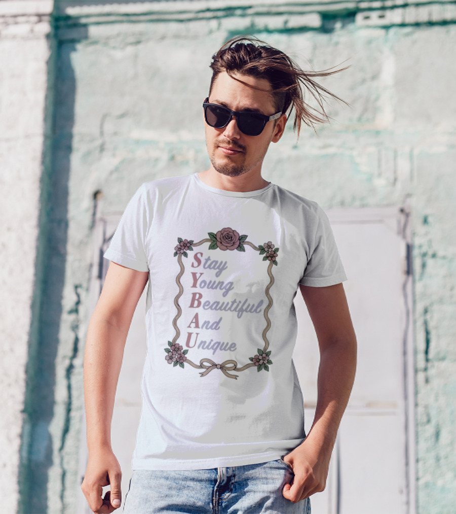 Stay Young Beautiful And Unique Floral Border Roses T-Shirt