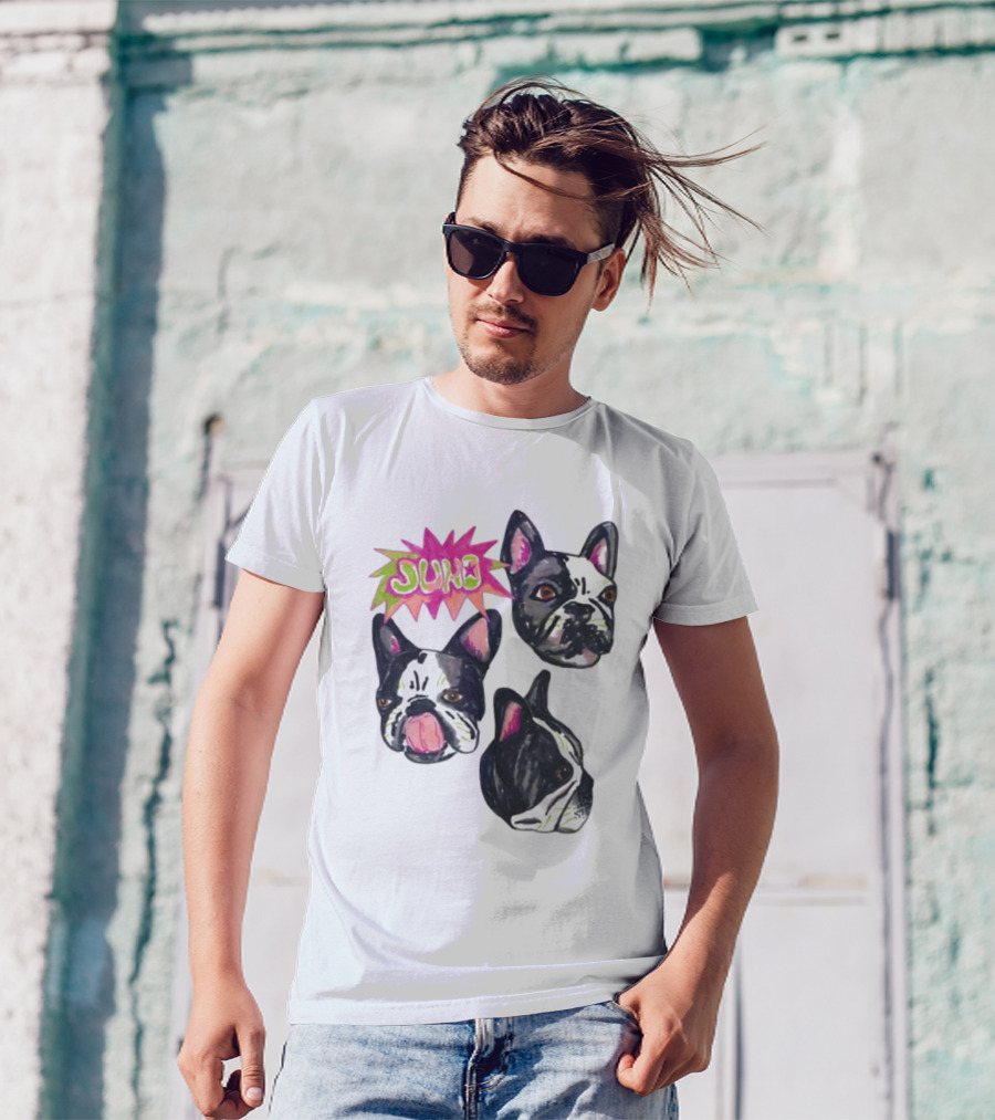 Kel Lauren Remi Wolf Juno Dog Faces Colorful Design T-Shirt