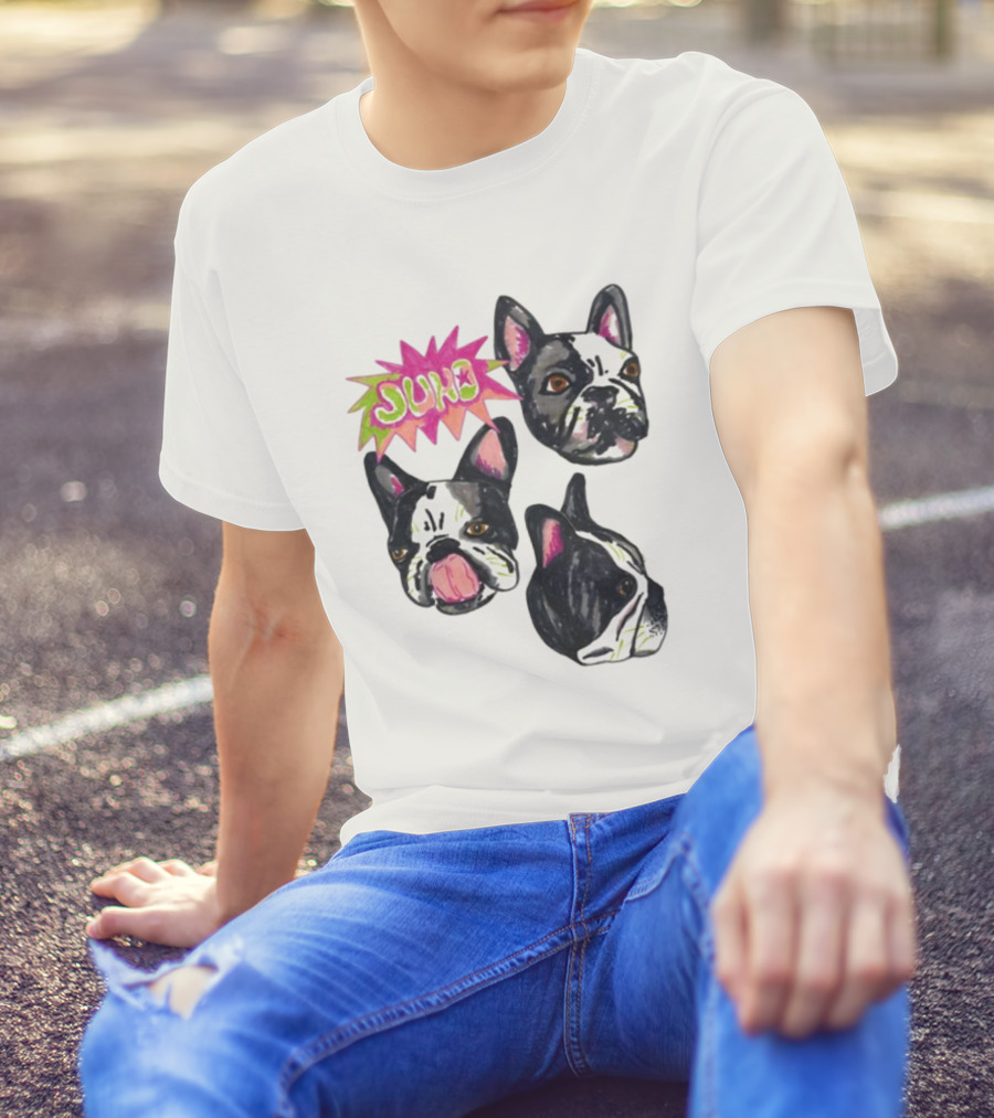 Kel Lauren Remi Wolf Juno Dog Faces Colorful Design T-Shirt