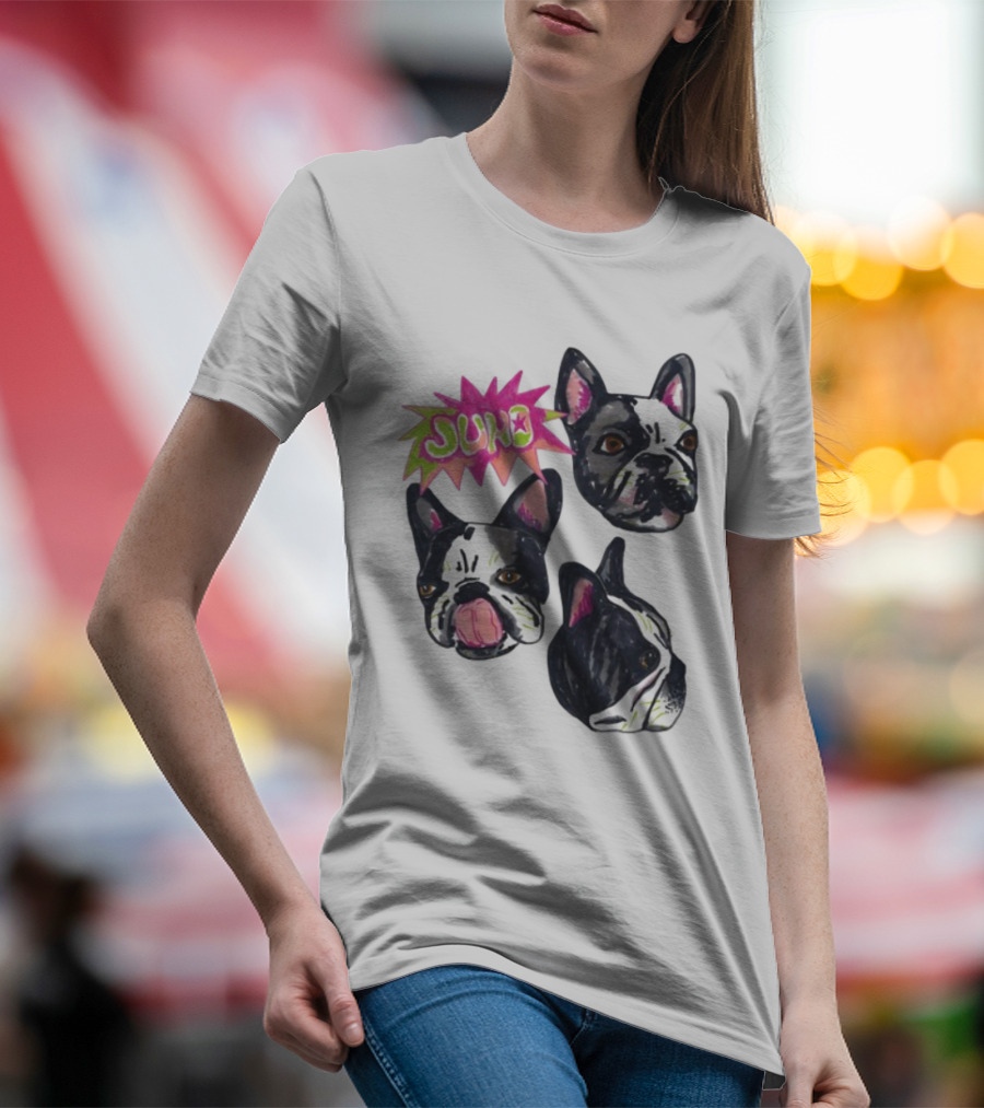 Kel Lauren Remi Wolf Juno Dog Faces Colorful Design T-Shirt