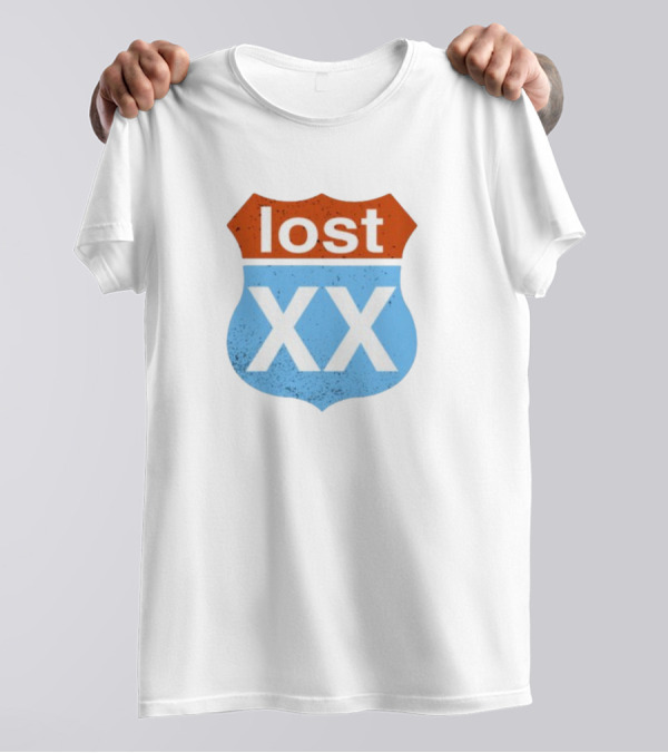 Lost XX Route Shield Mgk Wearing T-Shirt