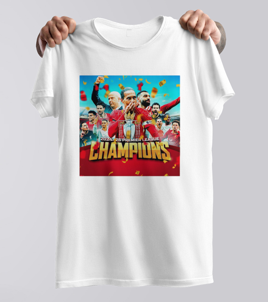 2024-25 Premier League Champions Liverpool FC Celebration T-Shirt