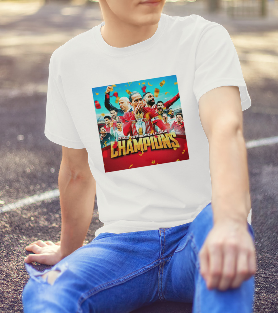 2024-25 Premier League Champions Liverpool FC Celebration T-Shirt