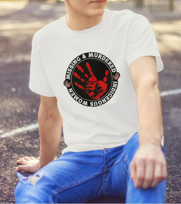 Missing Murdered Indigenous Women Red Handprint Symbol T-Shirt
