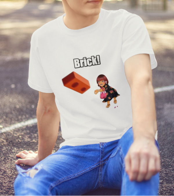 "Brick! Lushious Massacr Character With Red Brick" T-Shirt