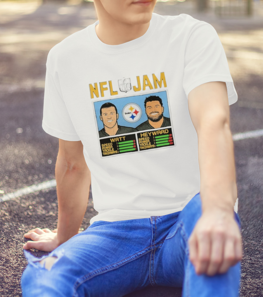 NFL Jam Steelers Watt Heyward Speed Power Tackle Takeaways T-Shirt