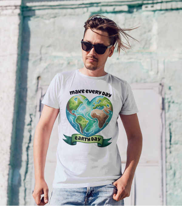 Make Every Day Earth Day Heart Shaped Planet T-Shirt