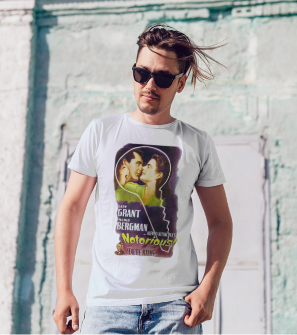 Cary Grant Ingrid Bergman In Alfred Hitchcock's Notorious With Claude Rains T-Shirt