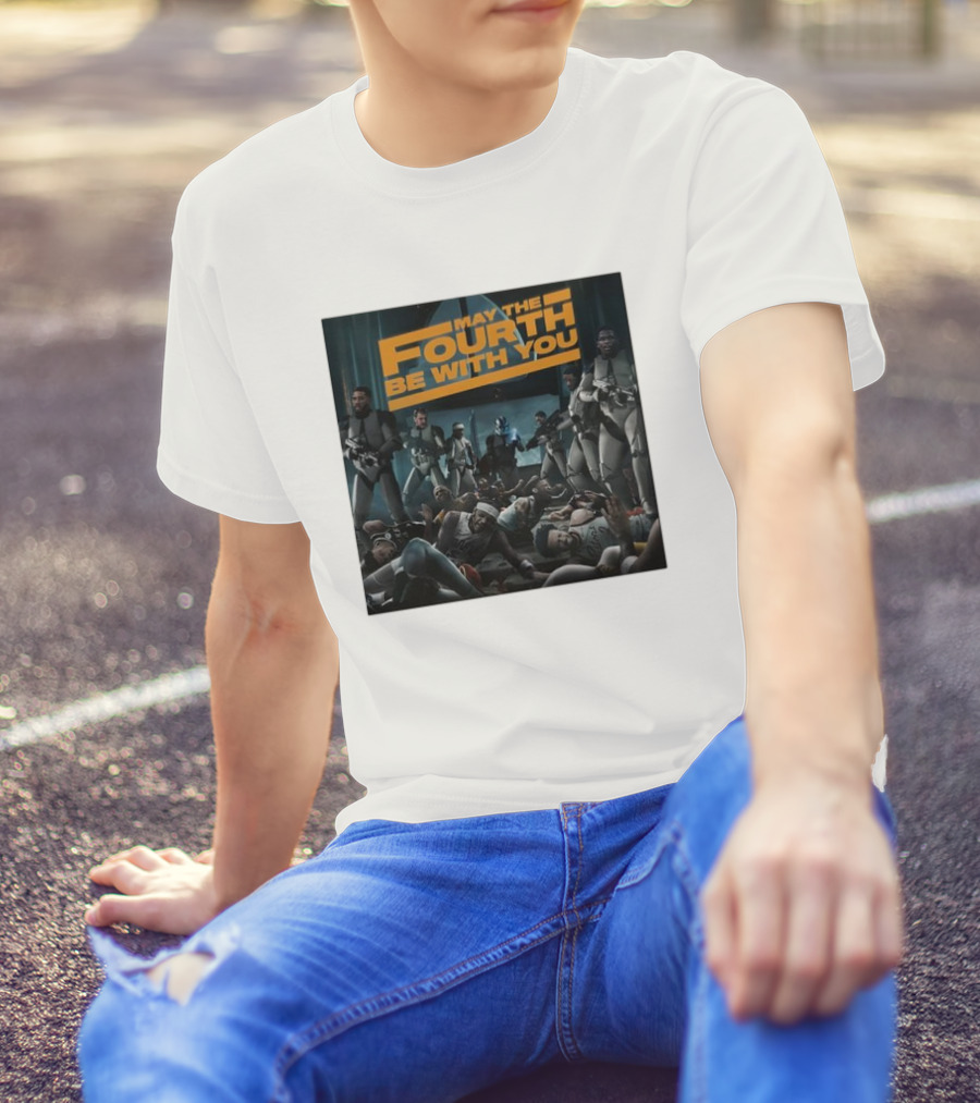 May The Fourth Be With You Basketball Players And Stormtroopers Scene T-Shirt