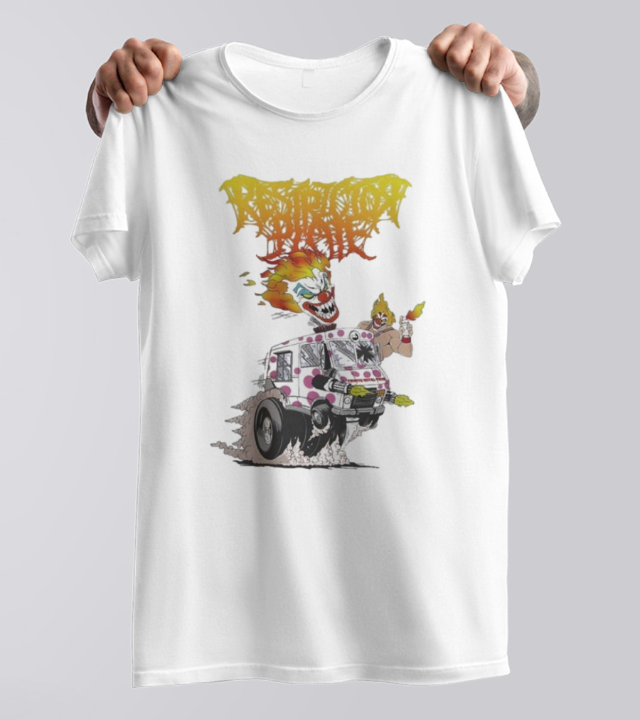 Restrictor Plate Twisted Metal Tour 2025 Flaming Clown Ice Cream Truck Explosion T-Shirt