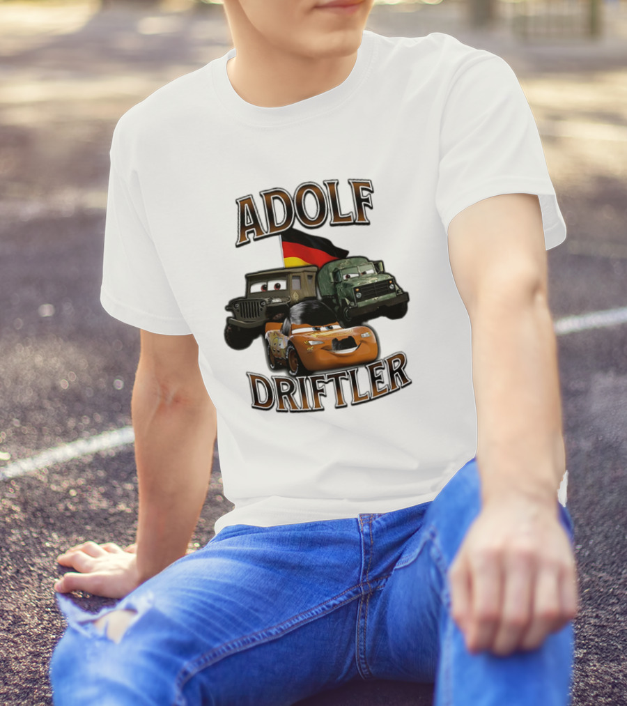 Pixar Cars Adolf Driftler Cartoon Parody T-Shirt
