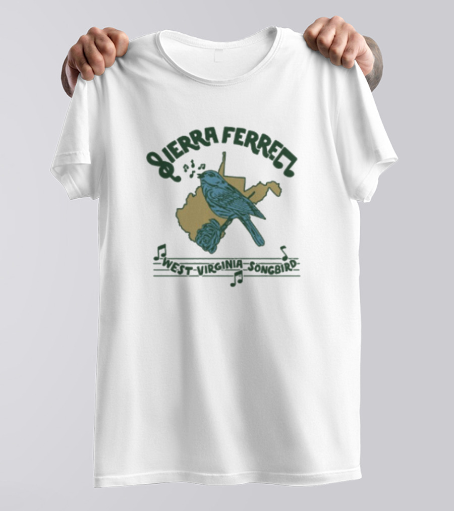 Sierra Ferrell West Virginia Songbird Music Notes Rose State Outline T-Shirt
