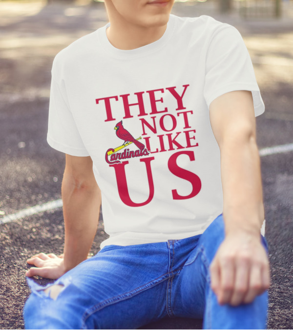 St. Louis Cardinals They Not Like Us Bird On Bat T-Shirt