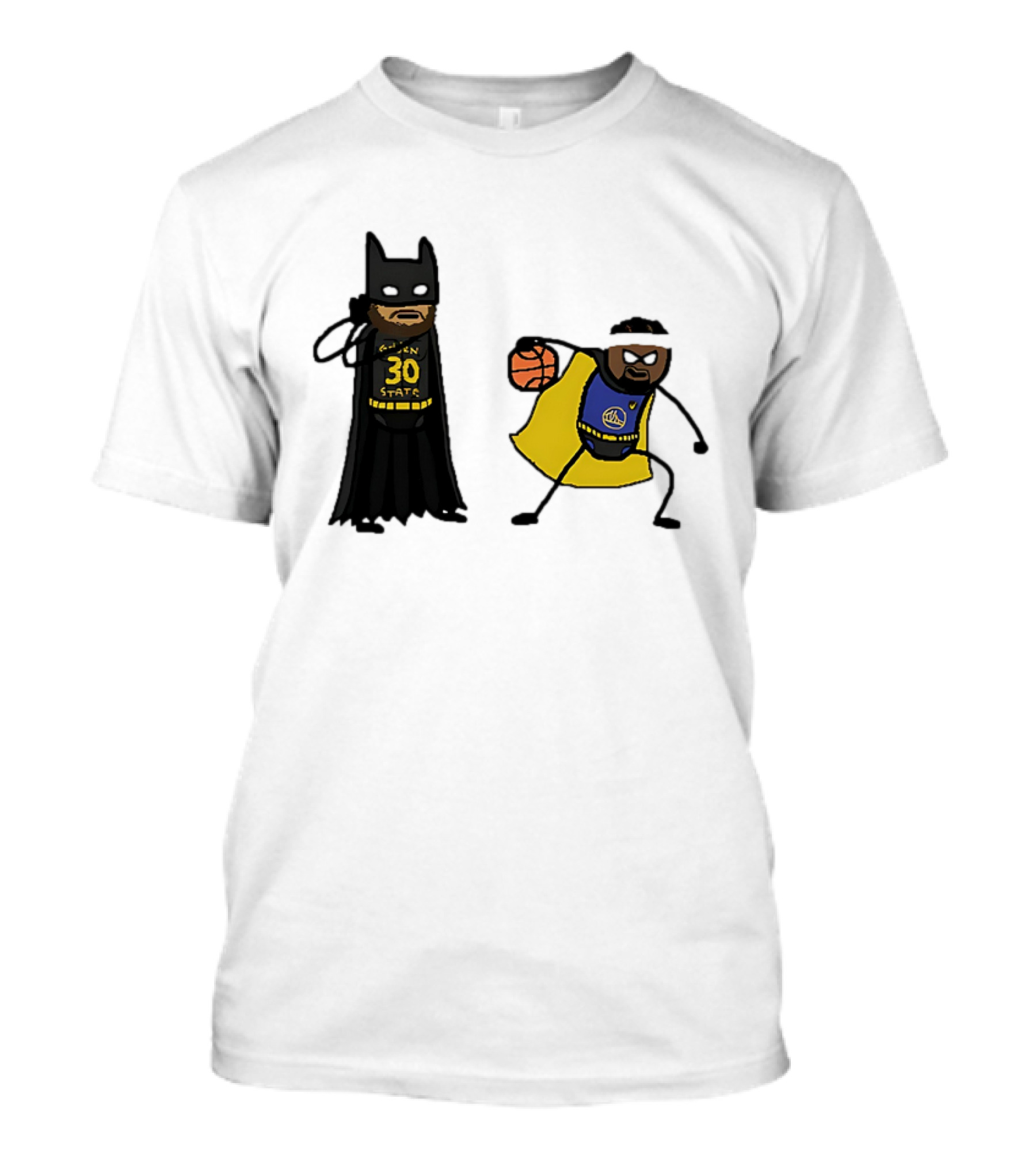 Batman Robin Stephen Curry Jimmy Butler Golden State Warriors Basketball Cartoon T-Shirt