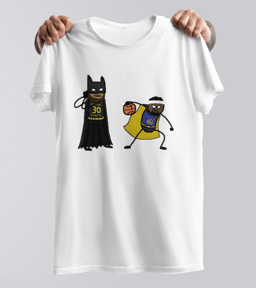 Batman Robin Stephen Curry Jimmy Butler Golden State Warriors Basketball Cartoon T-Shirt
