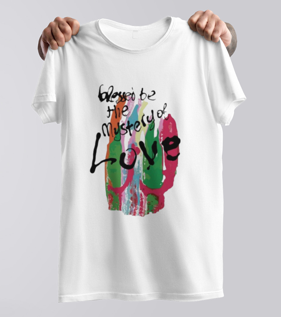 Sufjan Stevens Blessed Be The Mystery Of Love Colorful Brushstroke Typography T-Shirt