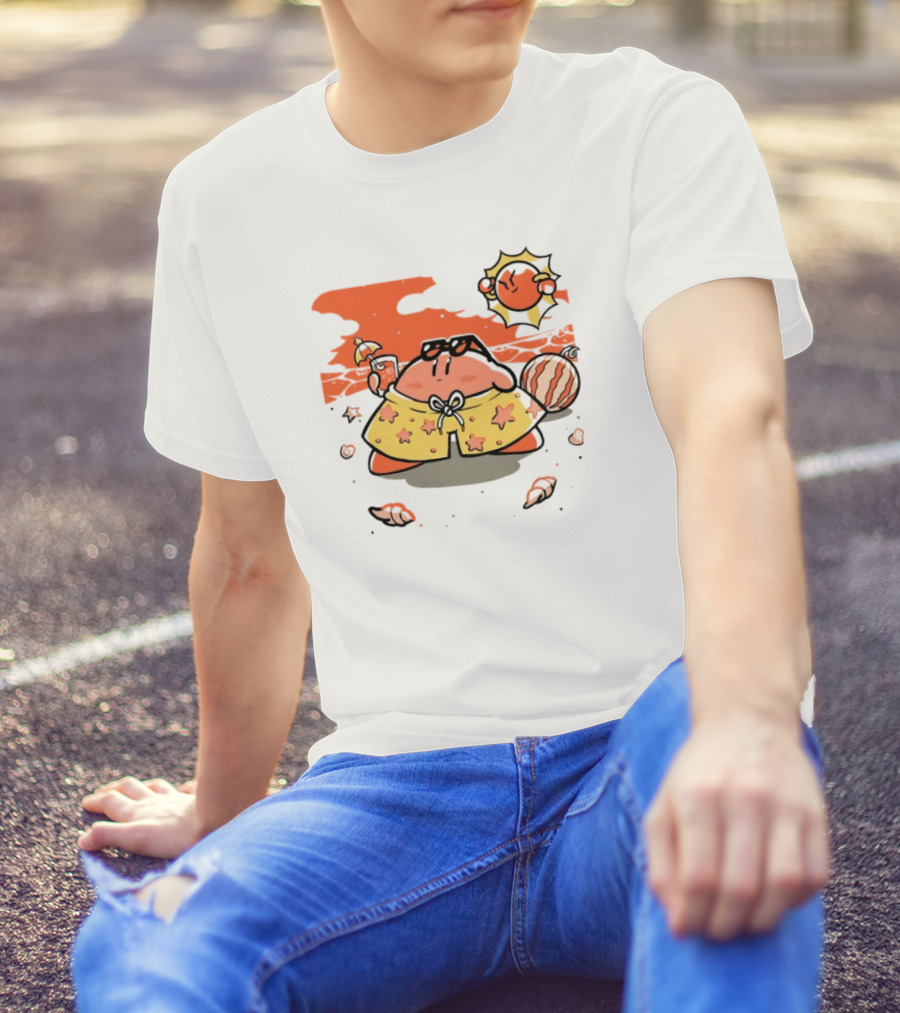 Summer Vibes Hanshumon Cute Beach Character With Sunglasses And Beach Ball T-Shirt