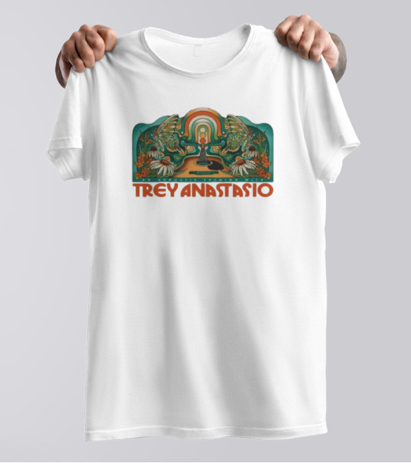 Trey Anastasio Acoustic Evening 2025 Rainbow Butterfly Guitar Floral Art T-Shirt