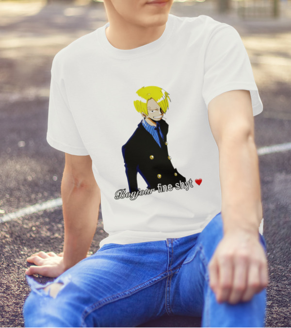 Vinsmoke Sanji Bonjour Fine Shyt Cartoon Character Heart Icon T-Shirt