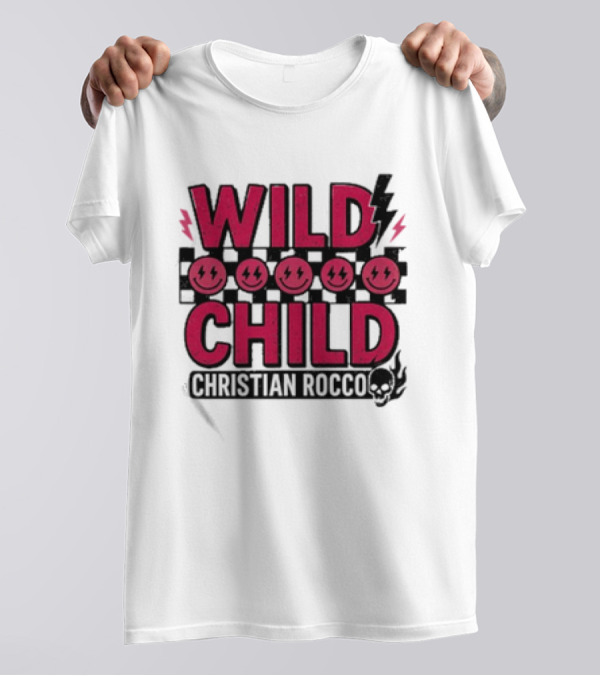 Wild Child Smiles Lightning Emojis Christian Rocco T-Shirt