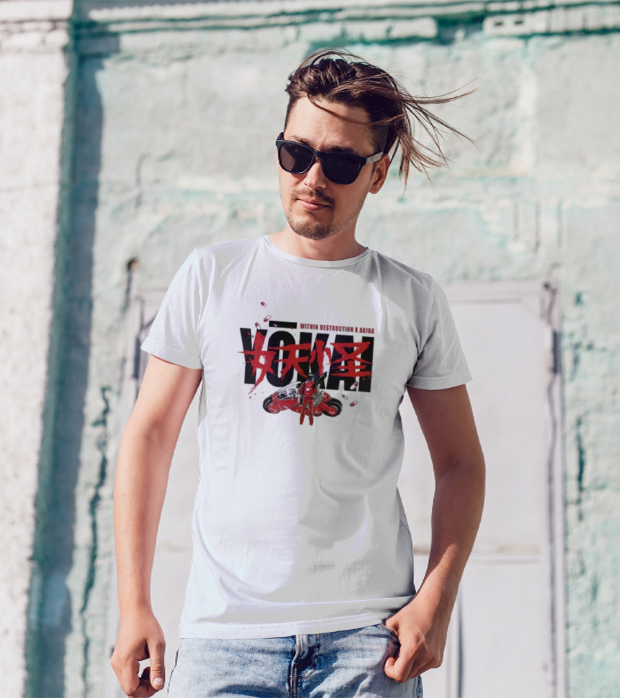 Within Destruction Akira Yokai Kanji And Motorcycle Scene T-Shirt