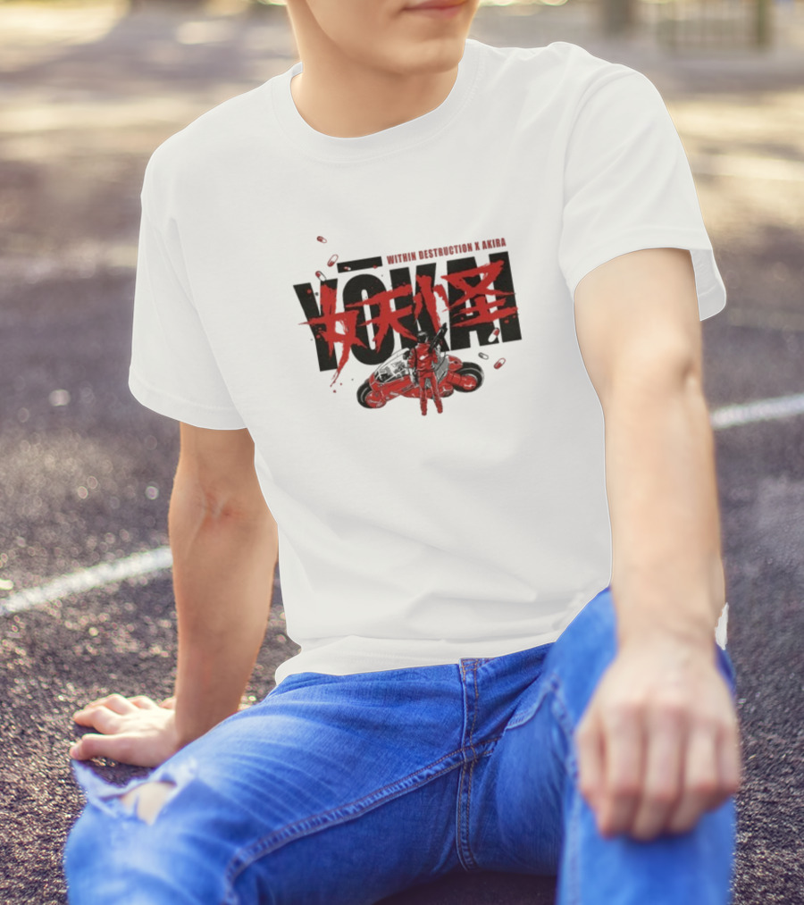 Within Destruction Akira Yokai Kanji And Motorcycle Scene T-Shirt