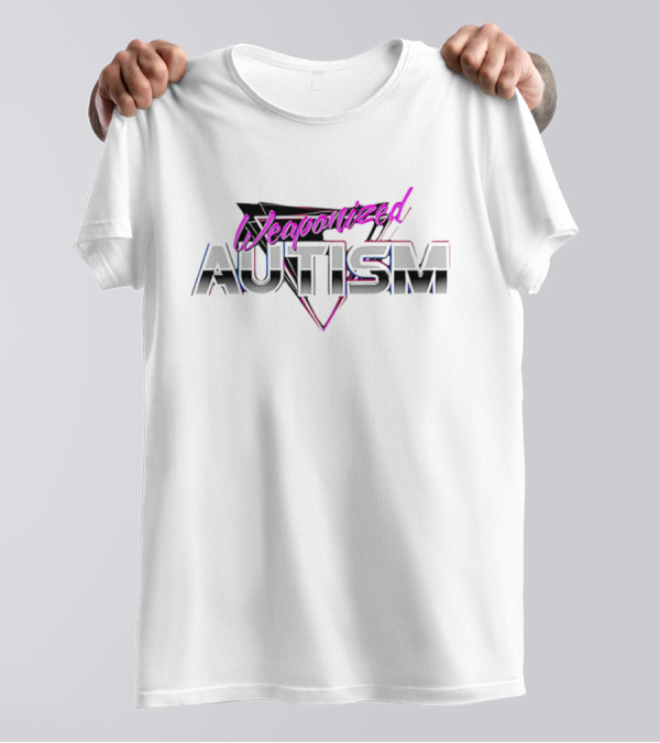 Weaponized Autism Retro 80s Vaporwave Style T-Shirt