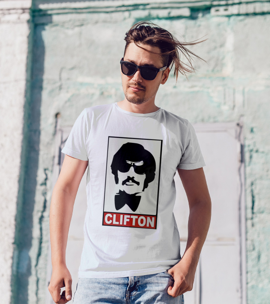 CLIFTON Sunglasses Moustache Red Box Style T-Shirt