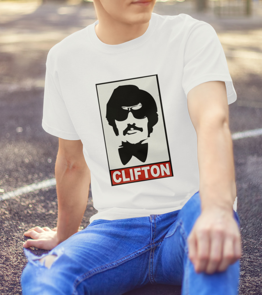 CLIFTON Sunglasses Moustache Red Box Style T-Shirt