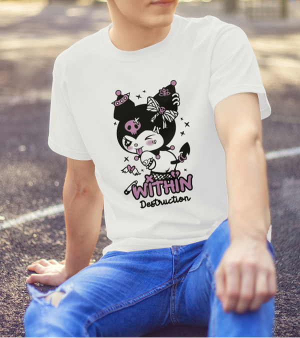 Within Destruction Devil Kitty Kuromi Skull And Bow Elements T-Shirt