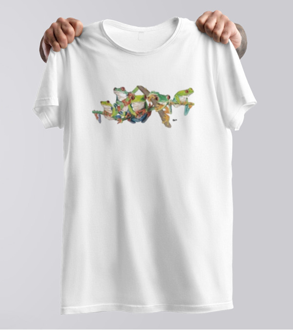 "Tree Frogs Jim Morris Vibrant Tropical Leap" T-Shirt