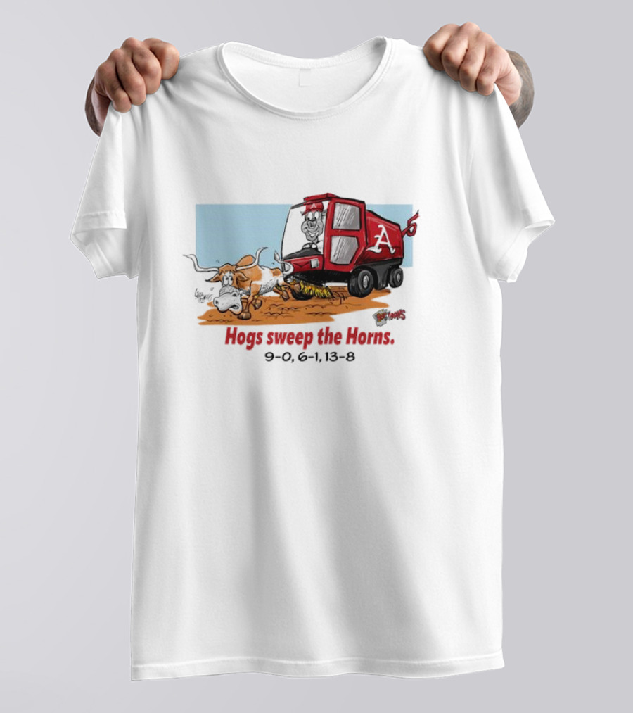Hogs Sweep The Horns Texas Longhorns Vs. Arkansas Razorbacks T-Shirt