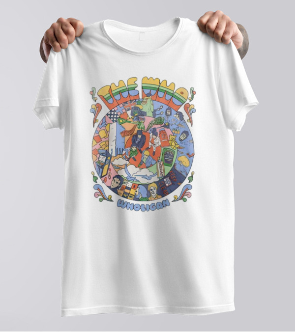 The Who Wholigan Retro Pop Art Psychedelic Collage T-Shirt