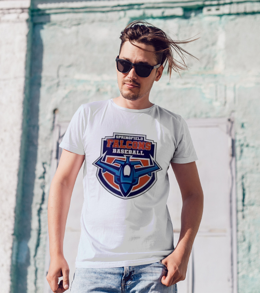 Springfield Falcons Baseball With Blue Jet Emblem T-Shirt