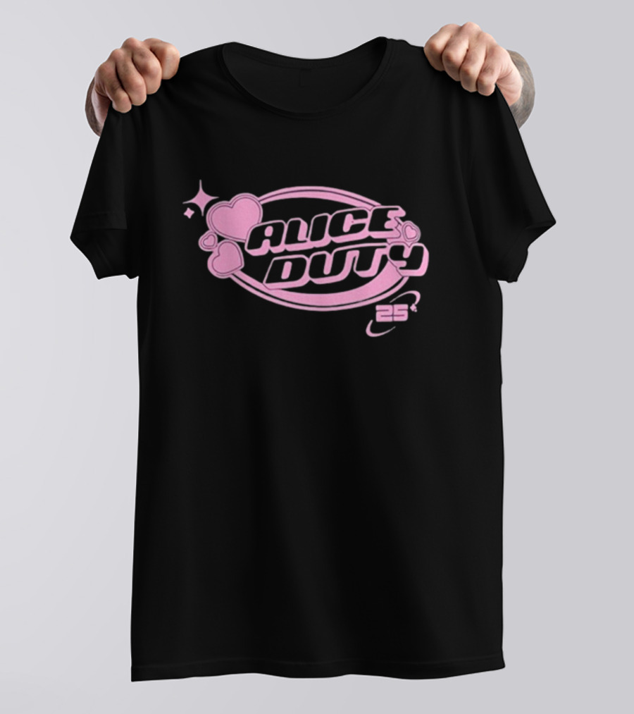 Alice Duty 25 Hearts And Stars Pink Emblem T-Shirt