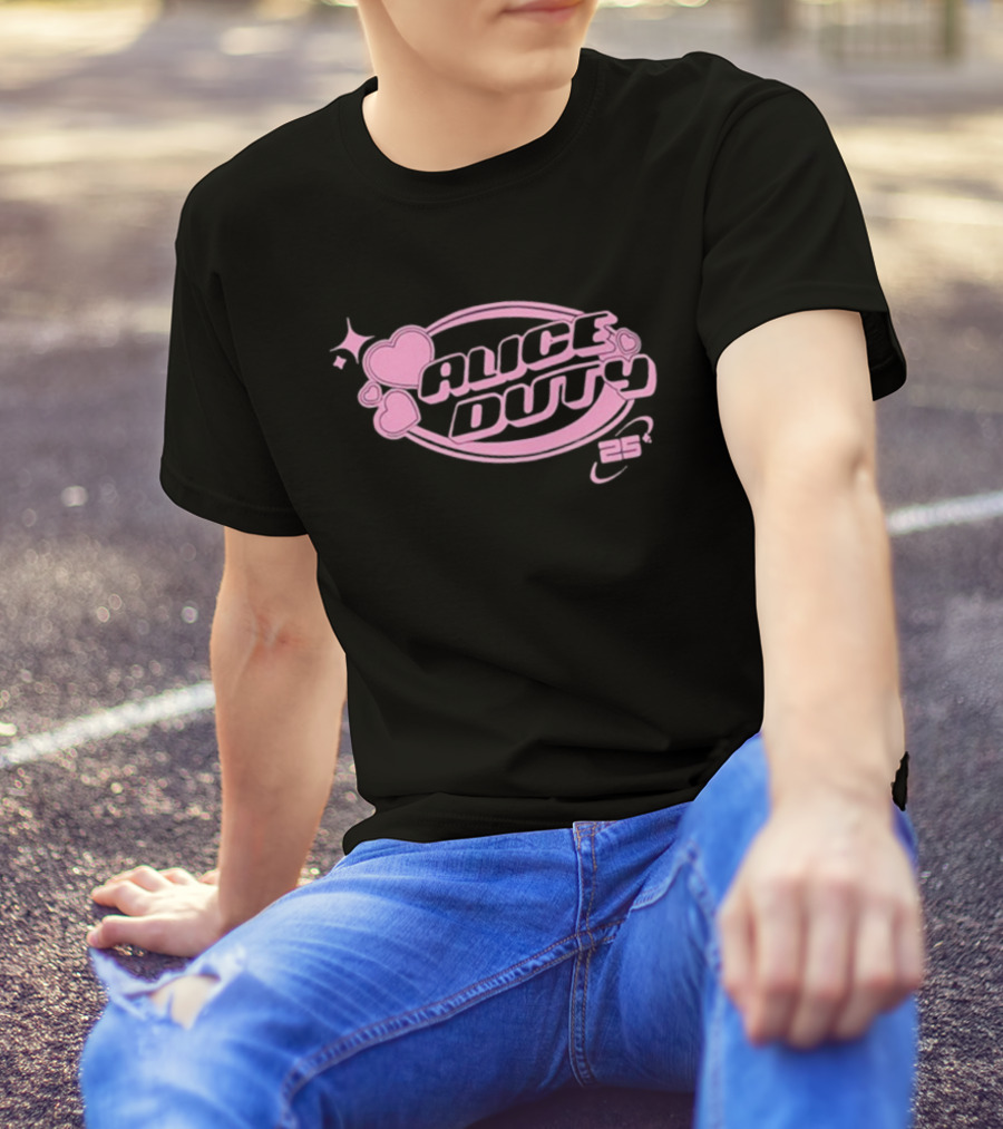 Alice Duty 25 Hearts And Stars Pink Emblem T-Shirt