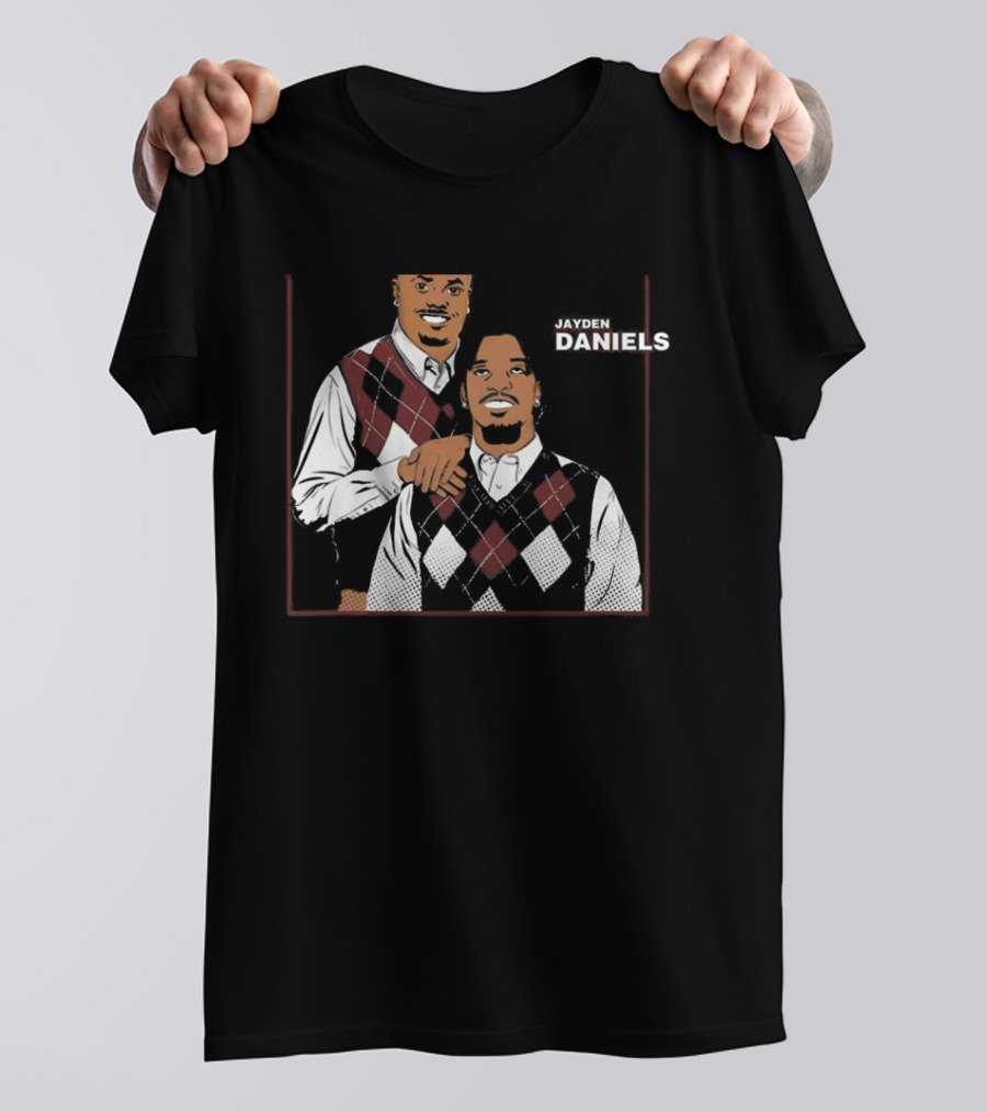 Jayden Daniels Terry Mclaurin Argyle Sweater Parody T-Shirt