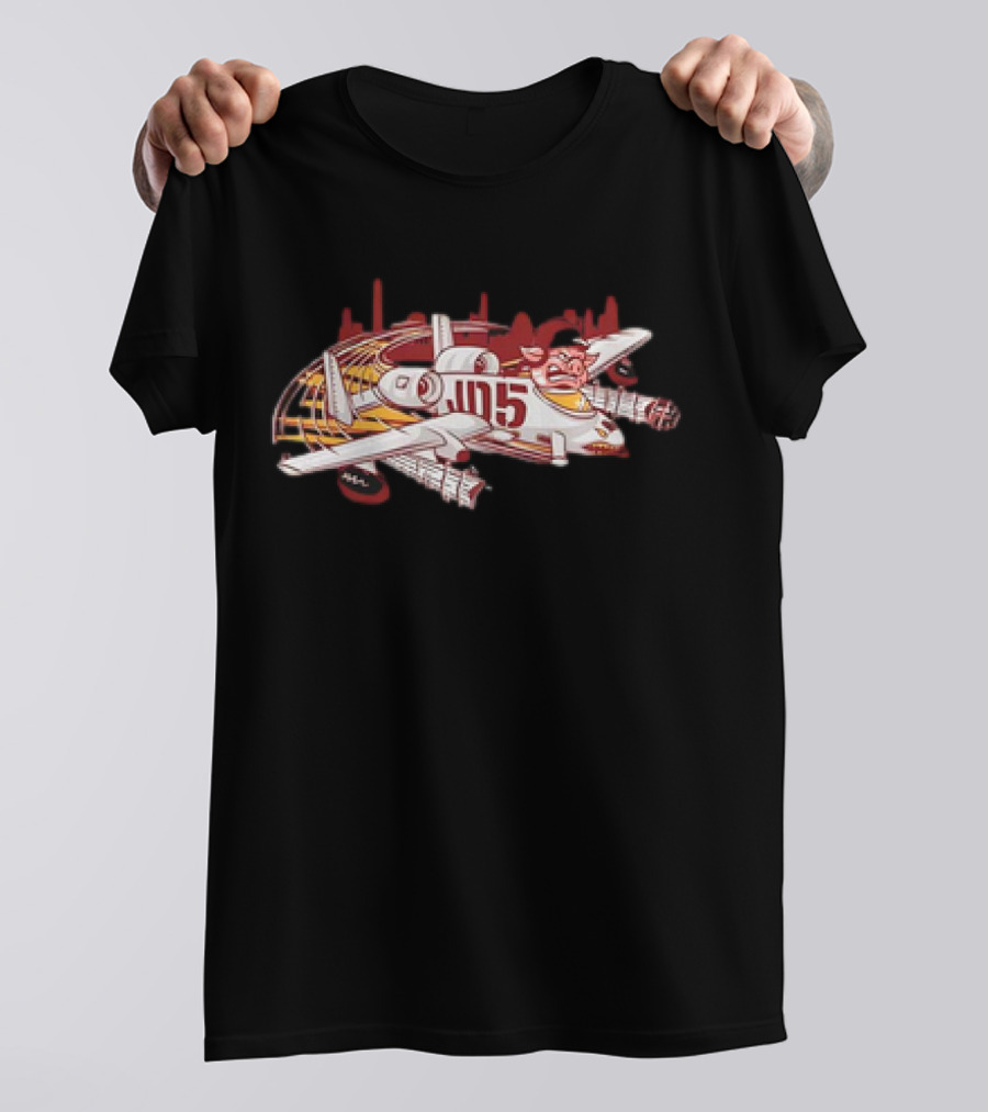 Jayden Daniels Washington Commanders JD5 Cartoon Pig Plane T-Shirt