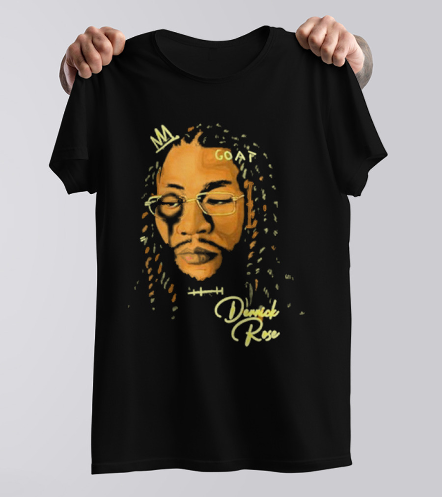 Joakim Noah GOAT Derrick Rose Portrait T-Shirt