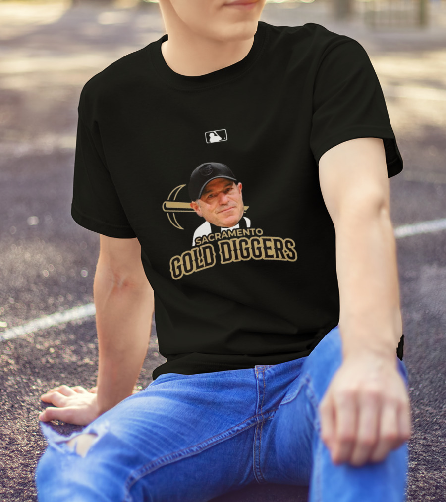 Sacramento Gold Diggers John Fisher MiLB Primary Alternate Baseball T-Shirt