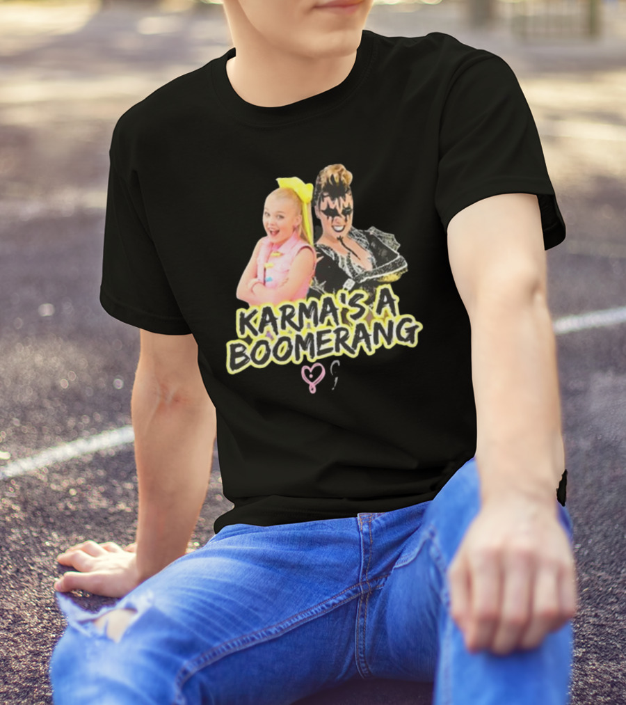Karma's A Boomerang Pop Star And Rock Icon Style Contrast T-Shirt